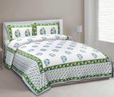 Jaipuri Floral Double Bed Bedsheet - Mughal Inspired